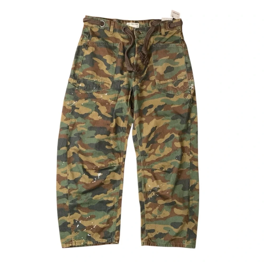 NWT Free People We The Free Moxie Camo Pants Jeans - Picture 4 of 6